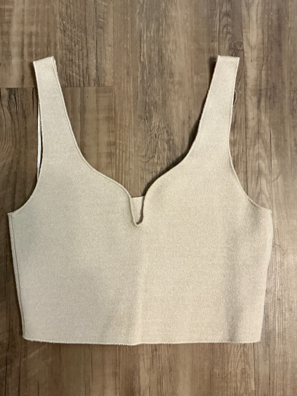 Zara cream-colored cropped tank top, size S
